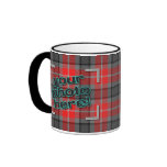 DESIGN YOUR OWN! Grey / Red Plaid Photo Mug