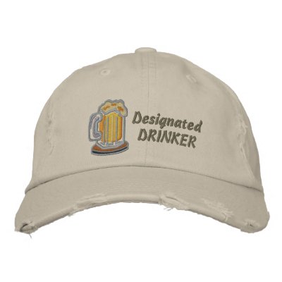 Designated Drinker Embroidered Baseball Caps by cowboyannie