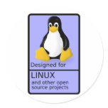 Designed for Linux Round Stickers