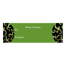 Designer Black and Green Gift Tag Business Card Template