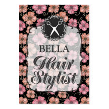 Designer Floral Hair Stylist Appointment Cards Business Cards
