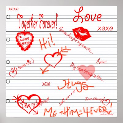 Designs By Gina Love Doodles Poster by GLManley