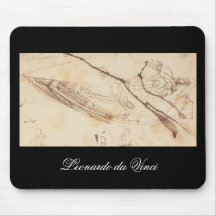 Designs for a Boat by Leonardo Da Vinci Mousepad