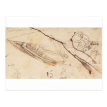 Designs for a Boat by Leonardo Da Vinci Postcard