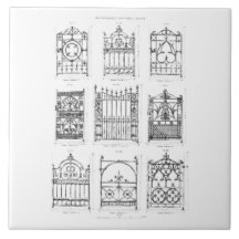 Designs for cast-iron gates, from 'Macfarlane's Ca Tile