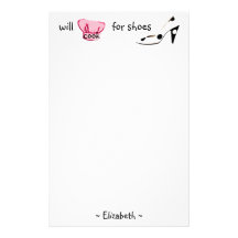 Designs for Females Who Love Shoes Custom Stationery