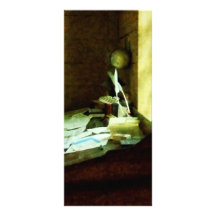 Desk With Quill and Papers Rack Cards