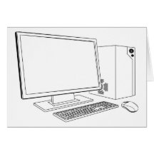 Desktop PC computer workstation Greeting Cards
