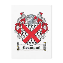 Desmond Family Crest Postcards