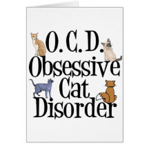 Désordre obsédant de chat cartes de vœux
