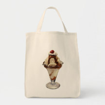 Dessert vintage ; Parfait de crème glacée avec la  Sac