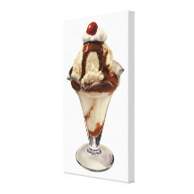 Dessert vintage ; Parfait de crème glacée avec la  Toiles Tendues Sur Châssis