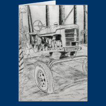 dessin noir et blanc de tracteur de fram cartes