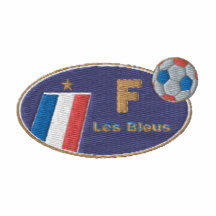 Dessus bleu impérial d'or de bleus de la France Le Sweatshirt Brodé Avec Capuche