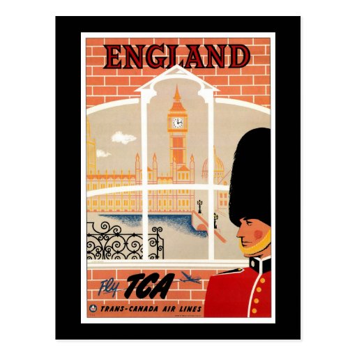 Destination: England Travel Poster Postcard