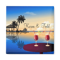 Destination wedding = customize with your own name fridge magnets