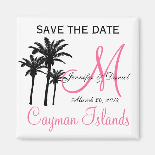 Destination Wedding Monogram Save The Date Magnets Zazzle