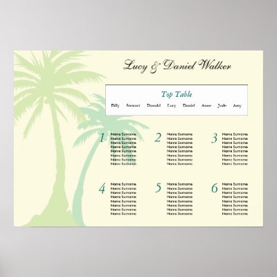 Destination Wedding Seating Table Plan 2 Poster by honey_moon