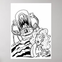 Destroy All Hairdos - Black and White Print