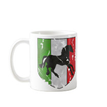 Destroyed Looking Italian Crest With Horse Coffee Mugs