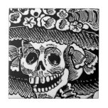 Detail female skull skeleton José Posada tiles
