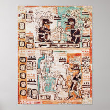 Detail from a Mayan codex Print