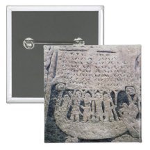 Detail of a picture stone pinback button