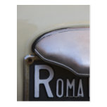 detail of a Roma number plate on a small Italian Post Card
