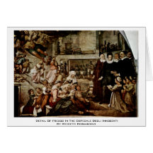 Detail Of Fresco In The Ospedale Degli Innocenti Greeting Cards