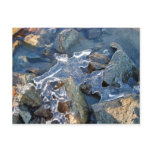 Detail of frozen river bank,ice,stone,sand,water.. postcards