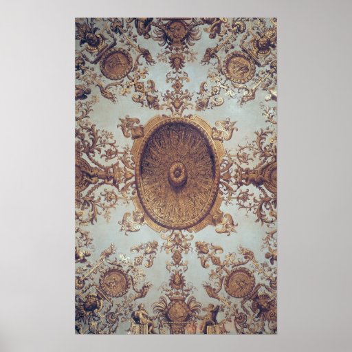 Detail of the ceiling in the Grand Salon Print