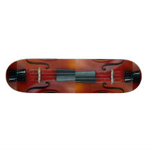 Detail of violin and strings skateboards
