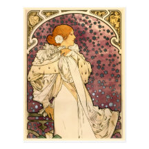 Detail The Lady of the Camellias Art Nouveau Postcards