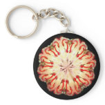 Detailed Neon Kaleido-Twist in Cream & Red Key Chains