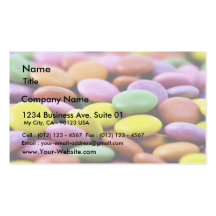 Detailed Photo Of Colourful Chocolate Bonbons Business Card Template
