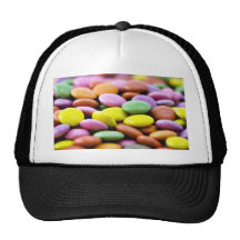 Detailed Photo Of Colourful Chocolate Bonbons Trucker Hat