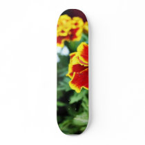 Detailed Photo Of Several American Marigold Flower Skateboard