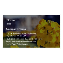 Detailed Picture Of A Yellow Flower With The Town Business Cards