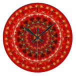 Detailed Red Earth Mandala wall clock