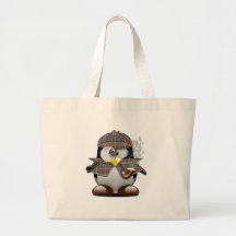 Detective Penguin Tote Bags
