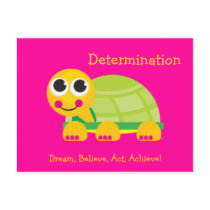 Determination Cute Turtle Post Card