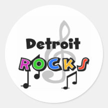 Detoit Rocks Round Stickers