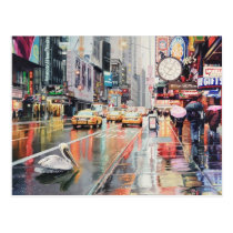 "Detour" Pelican in New York Watercolor postcards