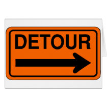 detour right orange sign cards