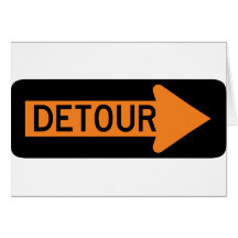 Detour Right Street Sign Greeting Card
