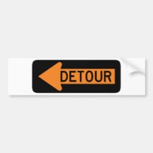 Detour Street Sign Bumper Stickers