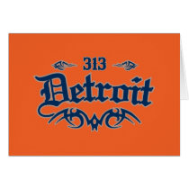 Detroit 313 greeting card