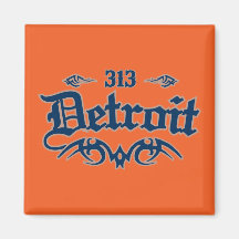 Detroit 313 fridge magnet
