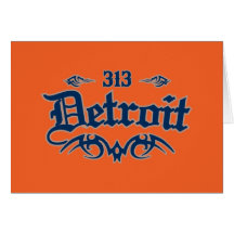 Detroit 313 greeting card
