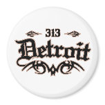 Detroit 313 refrigerator magnets